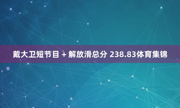戴大卫短节目 + 解放滑总分 238.83体育集锦