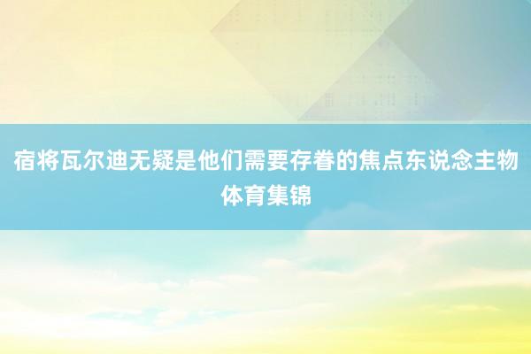 宿将瓦尔迪无疑是他们需要存眷的焦点东说念主物体育集锦