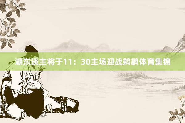 湖东谈主将于11：30主场迎战鹈鹕体育集锦