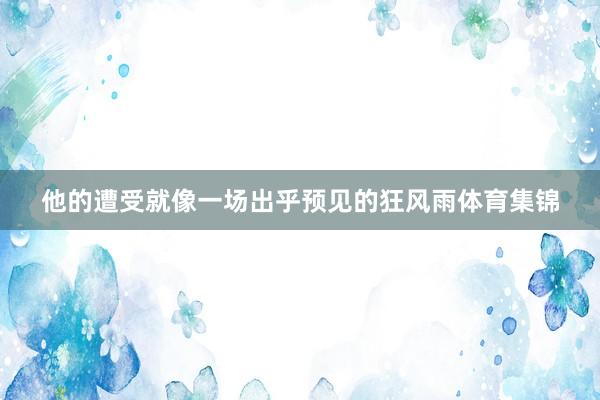他的遭受就像一场出乎预见的狂风雨体育集锦