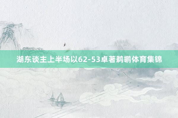 湖东谈主上半场以62-53卓著鹈鹕体育集锦