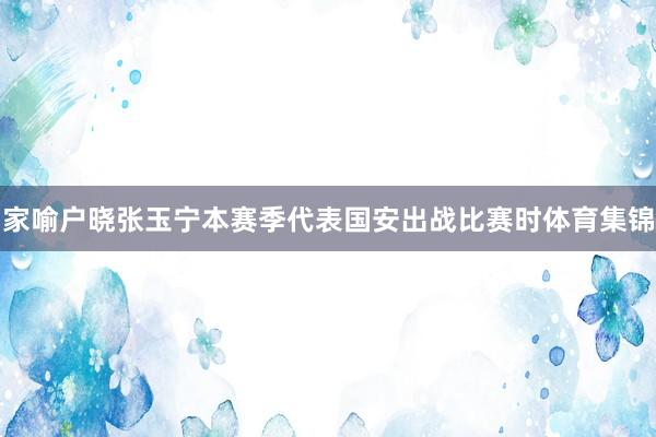 家喻户晓张玉宁本赛季代表国安出战比赛时体育集锦