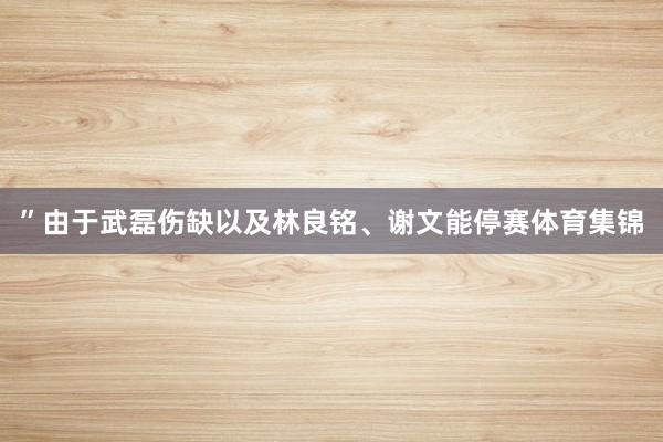 ”由于武磊伤缺以及林良铭、谢文能停赛体育集锦