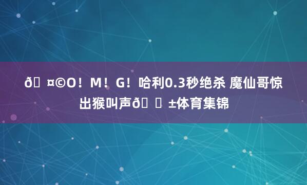 🤩O!M!G!哈利0.3秒绝杀 魔仙哥惊出猴叫声😱体育集锦