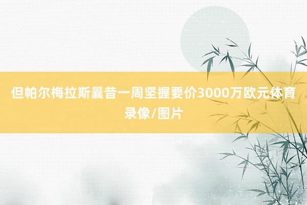但帕尔梅拉斯曩昔一周坚握要价3000万欧元体育录像/图片