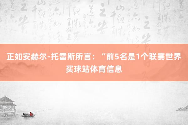 正如安赫尔-托雷斯所言：“前5名是1个联赛世界买球站体育信息