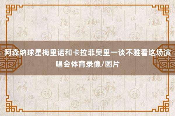 阿森纳球星梅里诺和卡拉菲奥里一谈不雅看这场演唱会体育录像/图片