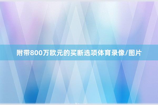 附带800万欧元的买断选项体育录像/图片