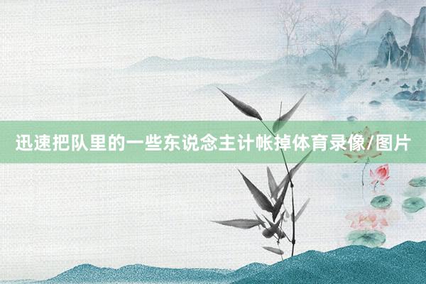 迅速把队里的一些东说念主计帐掉体育录像/图片