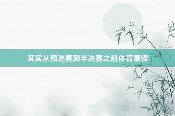 其实从预选赛到半决赛之前体育集锦