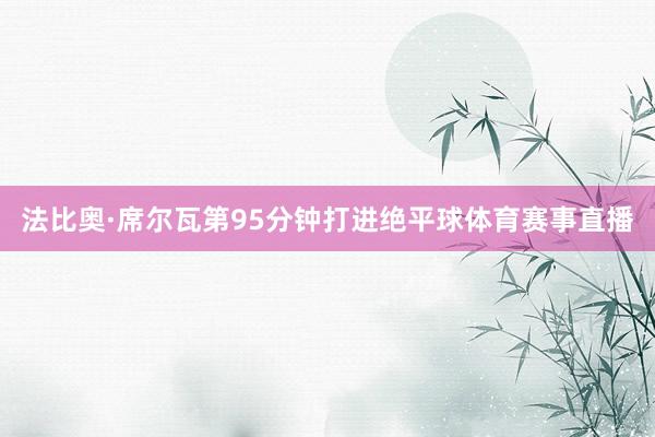 法比奥·席尔瓦第95分钟打进绝平球体育赛事直播