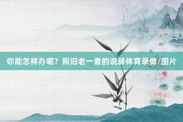 你能怎样办呢？照旧老一套的说辞体育录像/图片