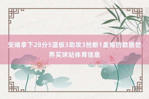 安靖拿下28分5篮板3助攻3抢断1盖帽的数据世界买球站体育信息