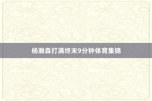 杨瀚森打满终末9分钟体育集锦