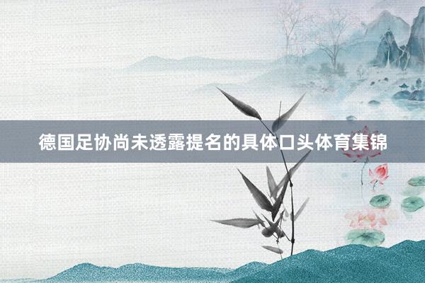 德国足协尚未透露提名的具体口头体育集锦
