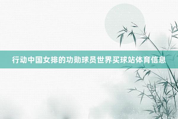 行动中国女排的功勋球员世界买球站体育信息