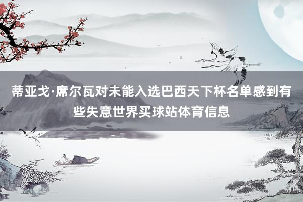 蒂亚戈·席尔瓦对未能入选巴西天下杯名单感到有些失意世界买球站体育信息