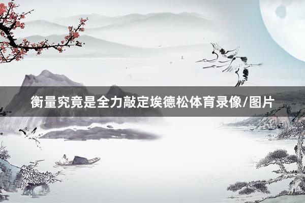 衡量究竟是全力敲定埃德松体育录像/图片