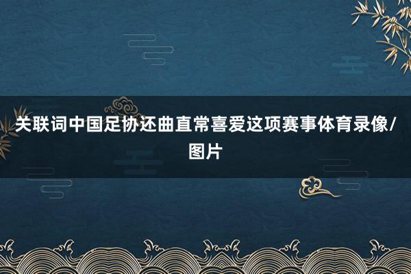 关联词中国足协还曲直常喜爱这项赛事体育录像/图片